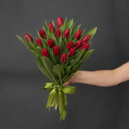 Букет из 17 красных тюльпанов